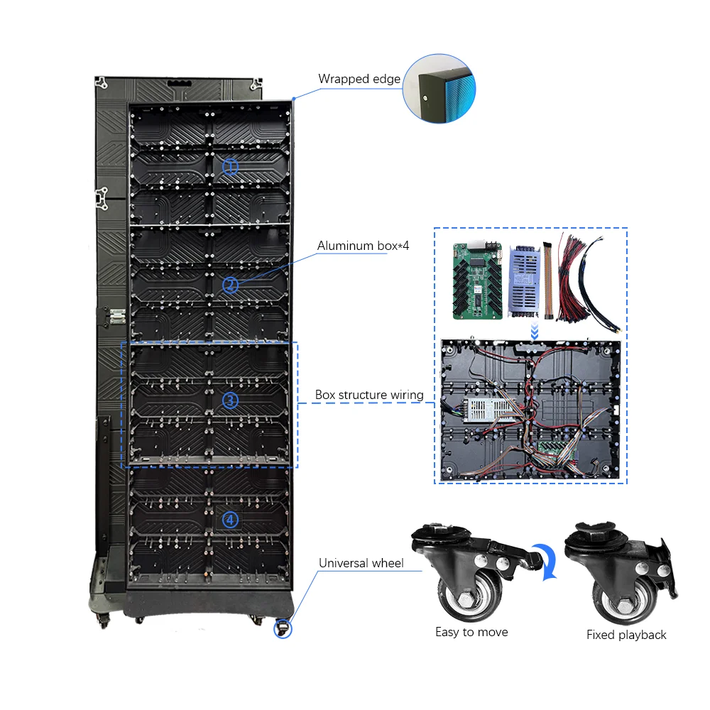 عرض ملصق LED متحرك، آلة إعلان فيديو LED قابلة للطي، شاشة ملصق رقمية للإعلانات LED داخلية