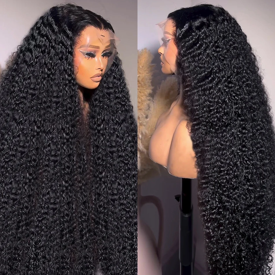 Brazilian Deep Wave 30 32 Inch Transparent HD Lace Front Wig For Women 13x4 Loose Curly Frontal Human Hair Wigs 220 Density