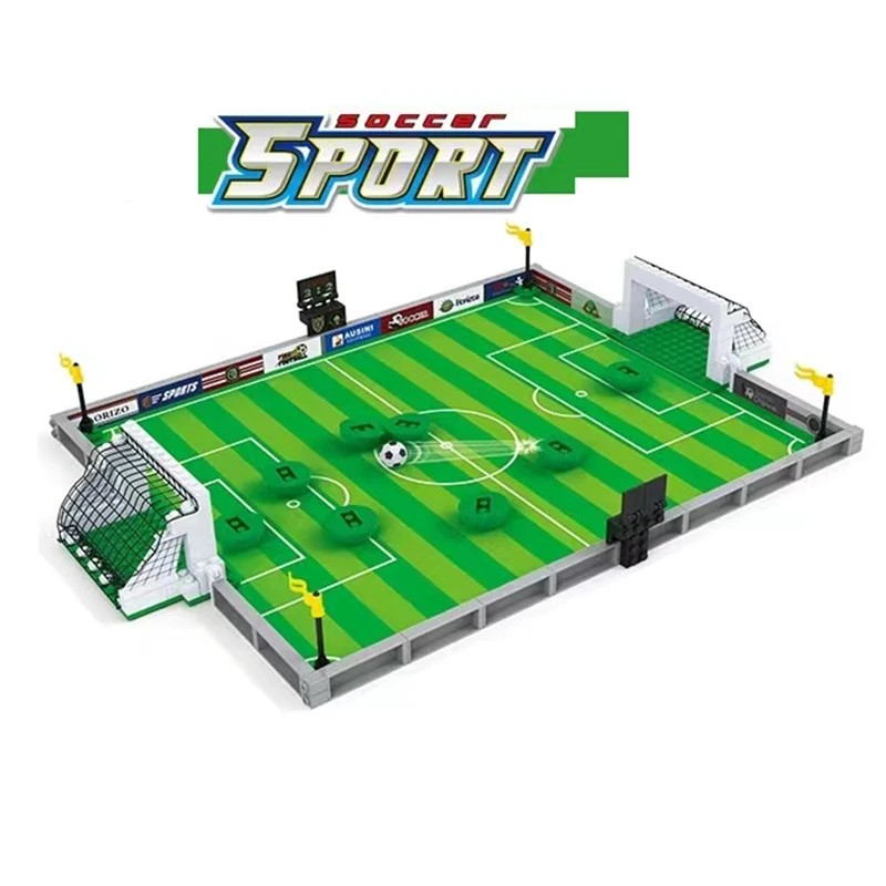 Soccer Field Building blocks DIY Table Football Board Building Bricks Blocks Educational Toys Gift for Kid Famous Football stars