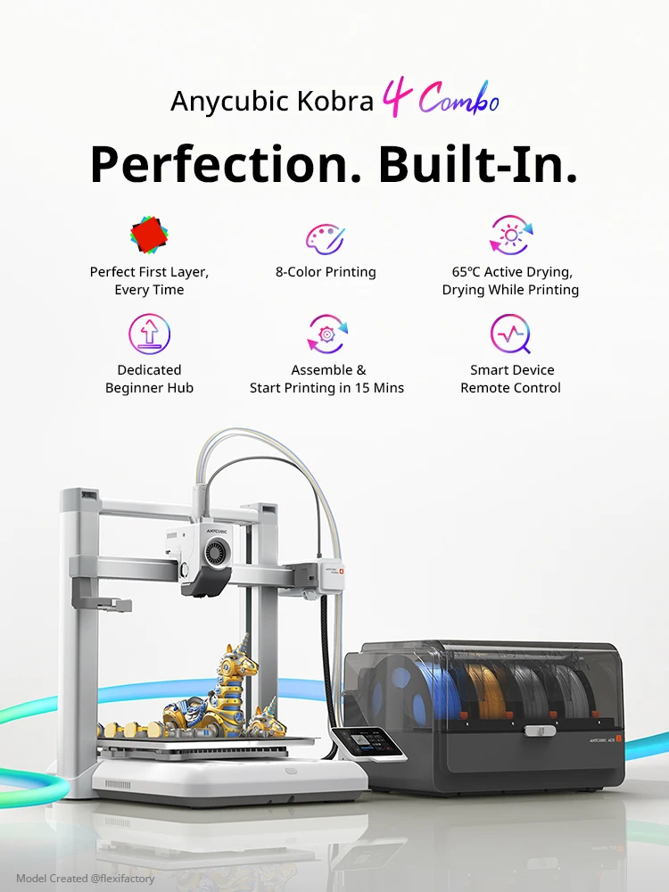 ANYCUBIC Kobra 4 Combo Zubehör Kobra 4 Druckkopf PEI-Platte Heizbett 0,4/0,6/0,8mm Düsenreinigungswischer XY-Riemen Filament-Hub