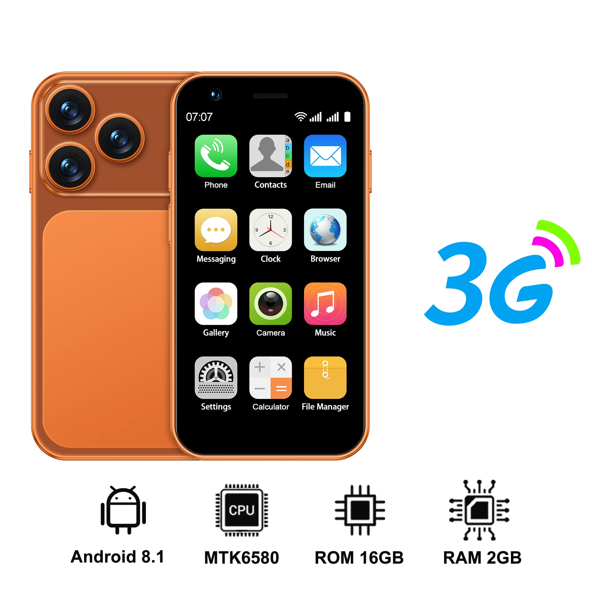 SERVO 18SE MINI Android Mini Smartphone 3G WCDMA 2GB RAM 16GB ROM Wi-Fi Hotspot GPS 3.0" Touchscreen Kleine Smartphones 2 SIM Standby
