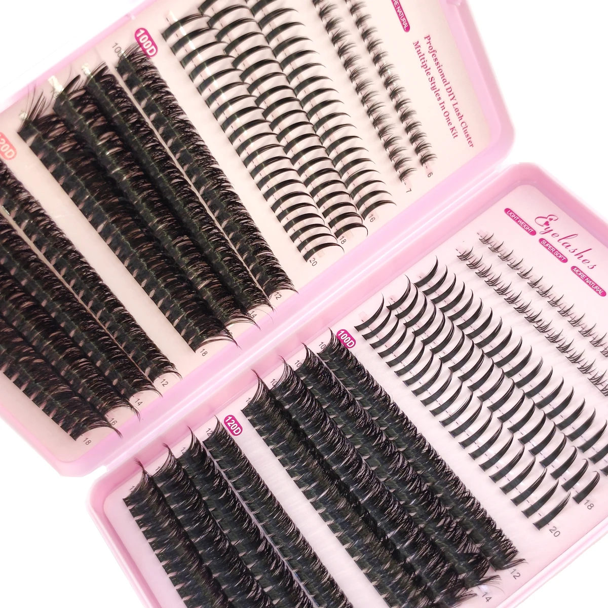 600PCSNew الموسعة Bundle100D120D + الجنية + أسفل رمش النمط الطبيعي مستقل رمش اليدوية رمش حزمة ثلاثية الأبعاد رموش بالمنك #6