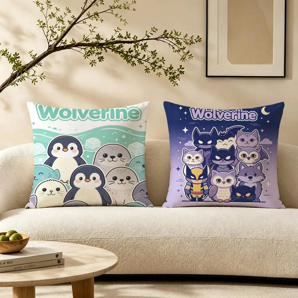Character Wolverine Cushion Cover Pillow Short Plush Warm CreamStylel Cushion for Living Room Bedroom Sofa Ideal for Gifting