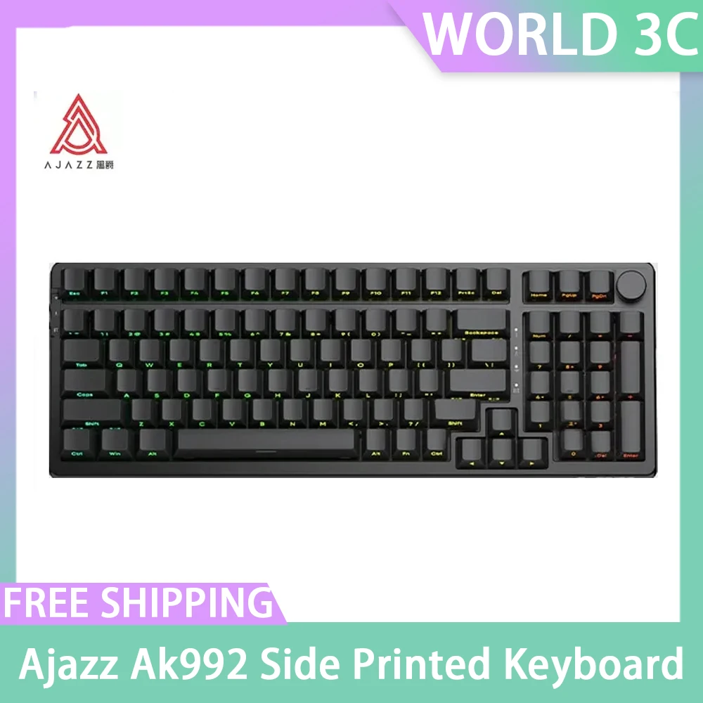 

Ajazz Ak992 Wireless Mechanical Keyboard Side Printed 2.4g Three-Mode Keyboard Custom Rgb Hot Swap Keyboard For Pc Win/Mac/Ios