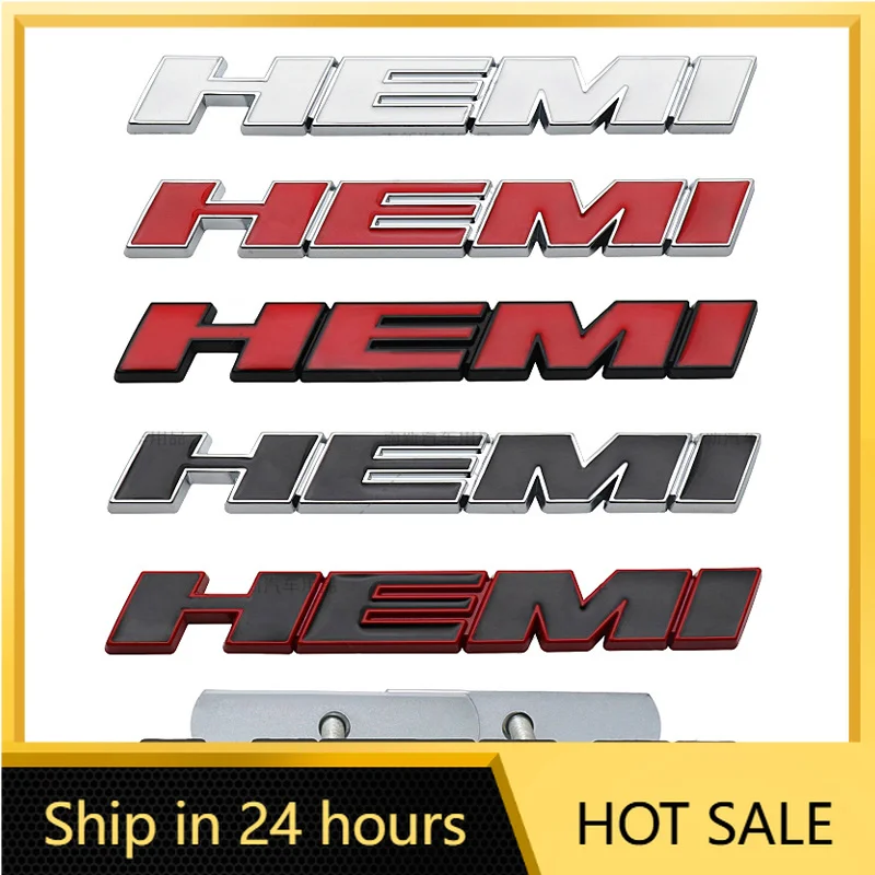 Metal 3D Hemi Car Stickers Grill Emblem Badge Rear Trunk Decal For Charger SRT SXT Durango Caliber Journey Caravan Ram Viper