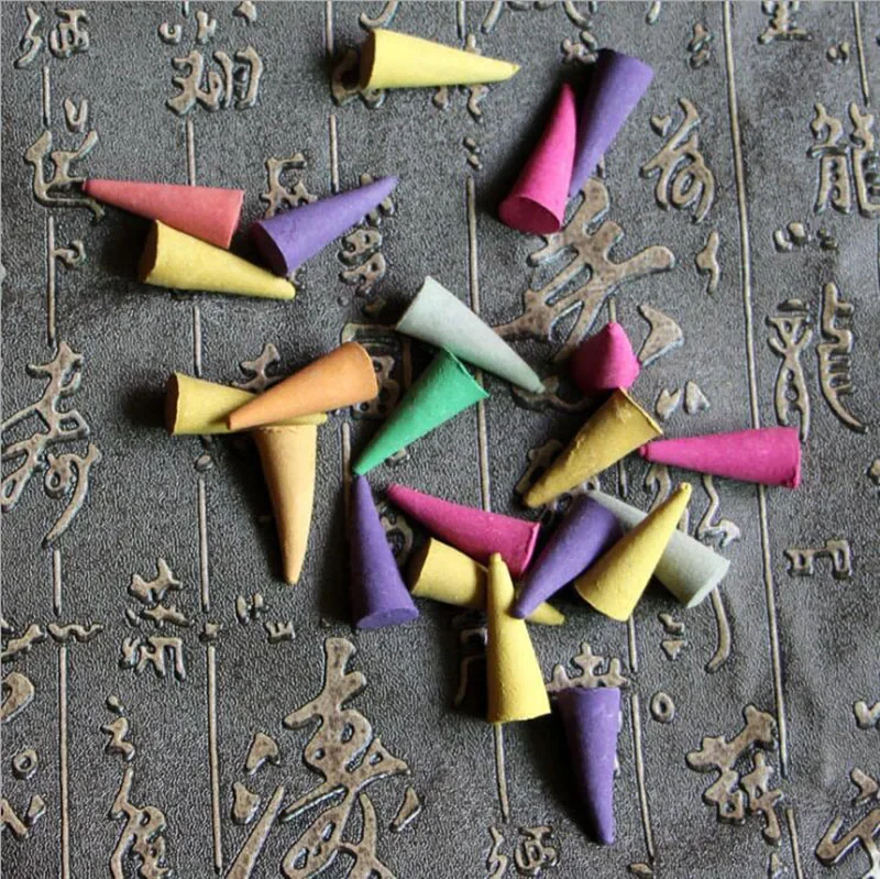 F Natural 50/100pcs Thailand Incense Cones Home Fragrance Temple Incense for Healty Room Sandalwood Rose Lemon Scents Bulk Gifts