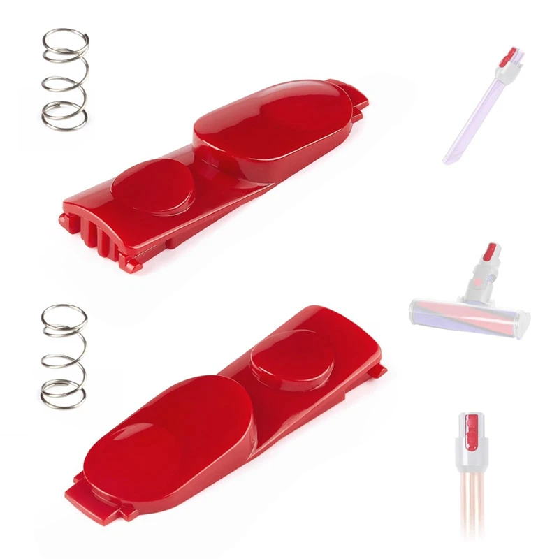 Tubo de varita de 6 piezas, cabezal de limpieza, botón de lengüeta de pestillo para Dyson V7, V8, V10, V11, V15, herramienta de repuesto al vacío con resorte