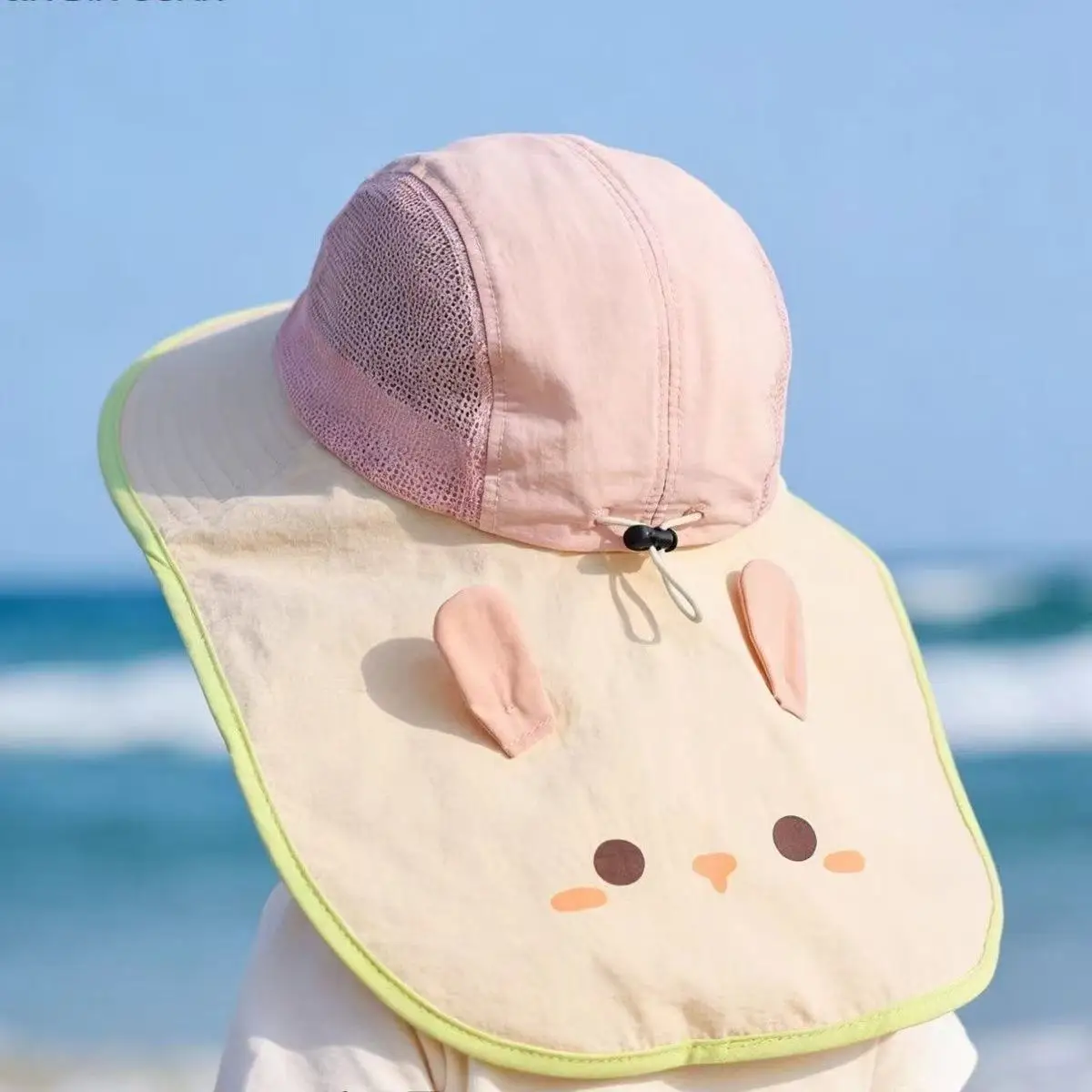 Children's Hat Summer Quick drying Embroidered Fisherman's Hat Shawl Outdoor Baby Cute Animal Sunshade Hat