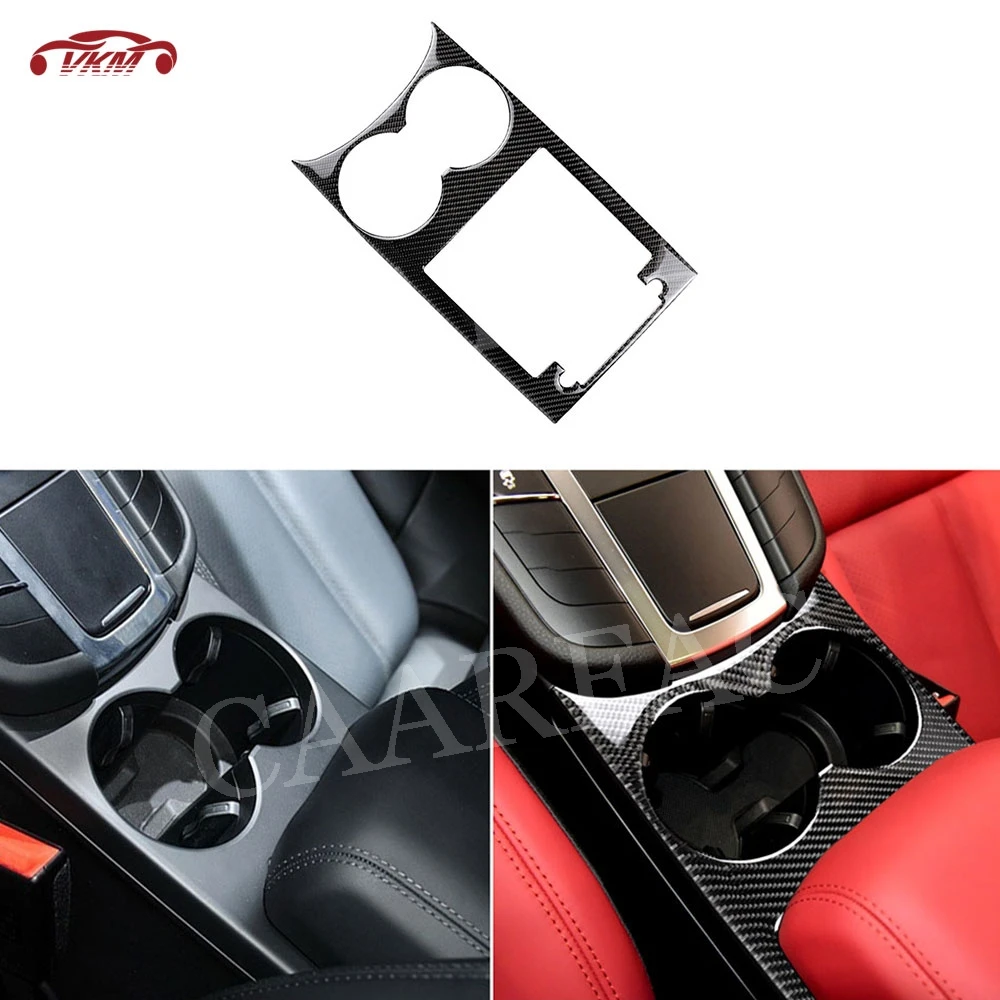 

Carbon Fiber Car Water Cup Holder Frame Cover Trim strips Sticker Gear Box Decoration for Porsche Macan 2015-2018