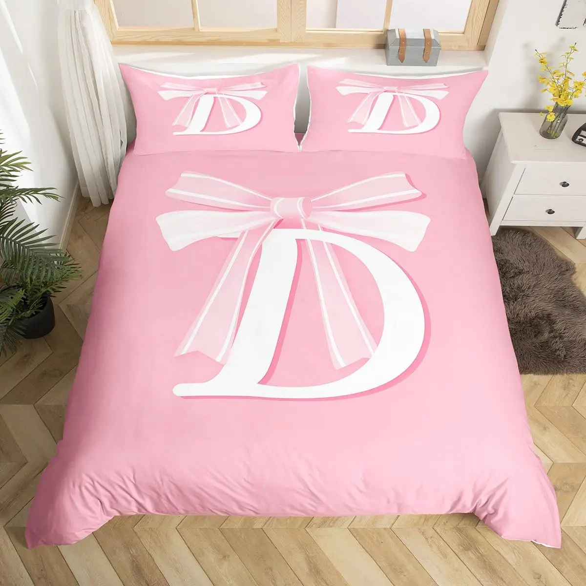 

Одеяла с бантом, комплект постельного белья, двойной размер, декор для комнаты для девочек и женщин, модное покрывало принцессы с бантом, 1 пододеяльник, 2 наволочки