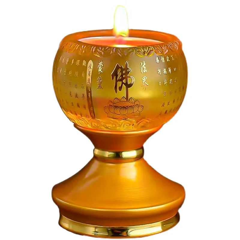 

Glass Lamp Holder Butter Lamp Lamp Holder Lotus Eight Auspicious Symbols Candle Candlestick Base