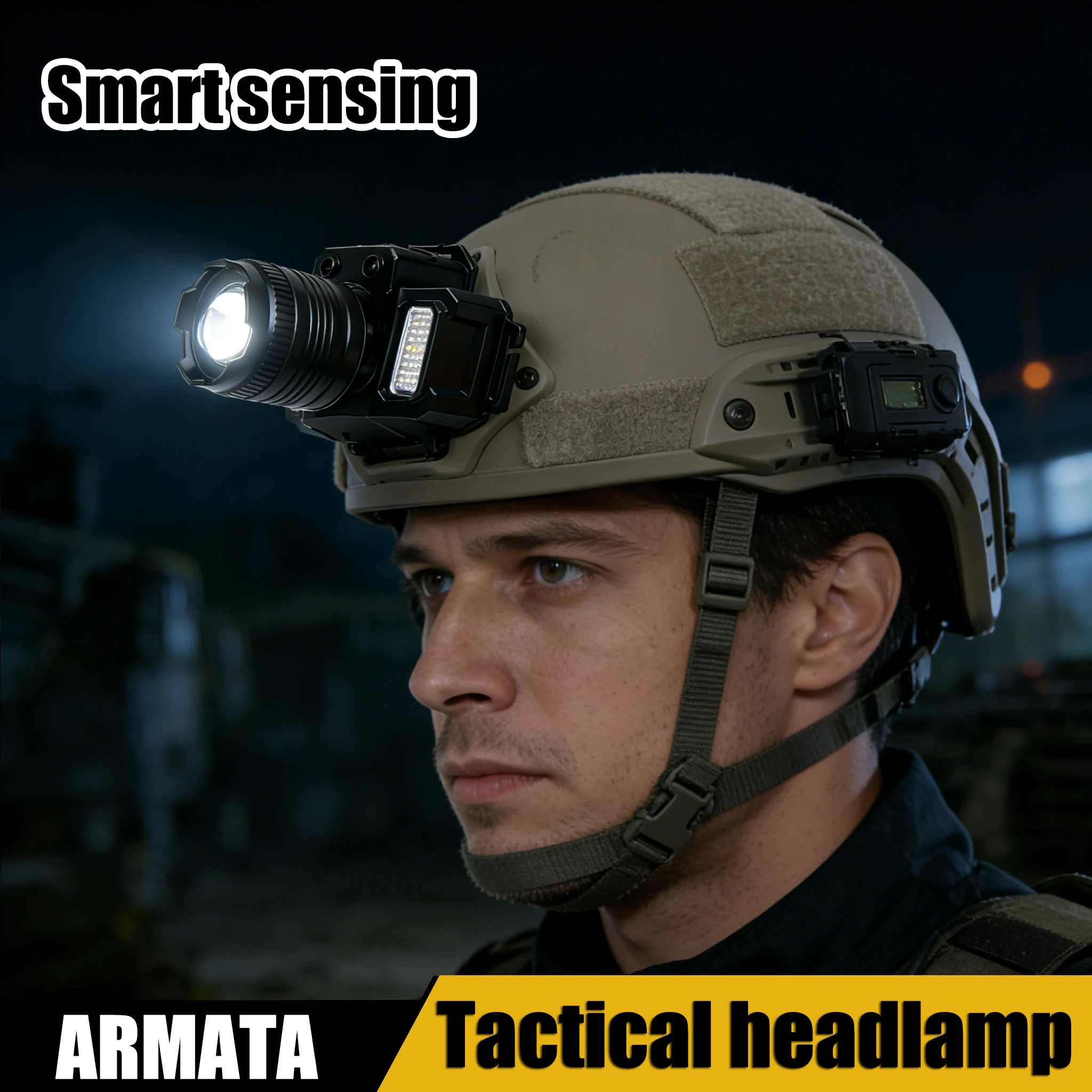 

Тактический умный сенсорный налобный фонарь, фонарик для наружного освещения, высокая яркость, горная лампа, совместимая с MickeyfastHelmet