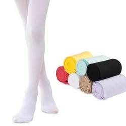 Primavera otoño fino Color caramelo pantimedias para niños niñas medias de baile de Ballet para niños medias de terciopelo pantimedias Blanco sólido