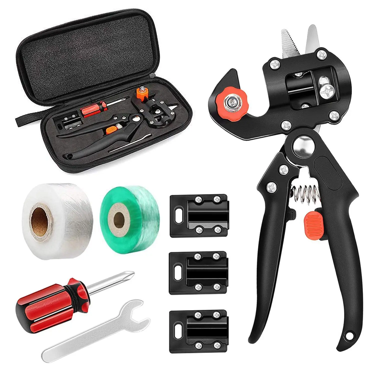 2-in-1 Garden Grafting Tools Pruner Cutting Tool Kits 2 / 3CM Grafting Film Grafting Scissors,Perfect for Fruit Tree Grafting