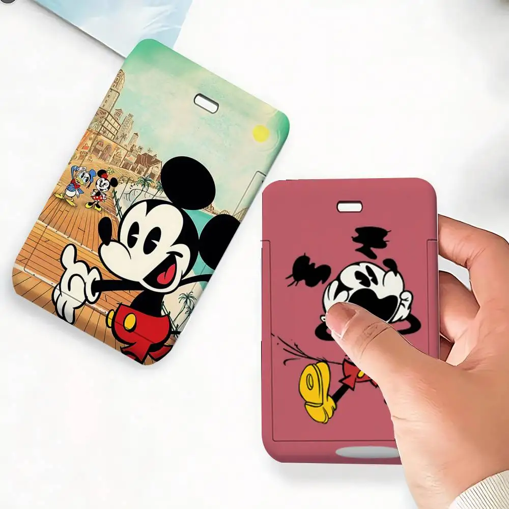Cute M-Mickeys Mouses 1 Card Holder, Leather Card Storage Box, Key Chain, Access Tag Holder, ID Card Holder, Key Chain view 2