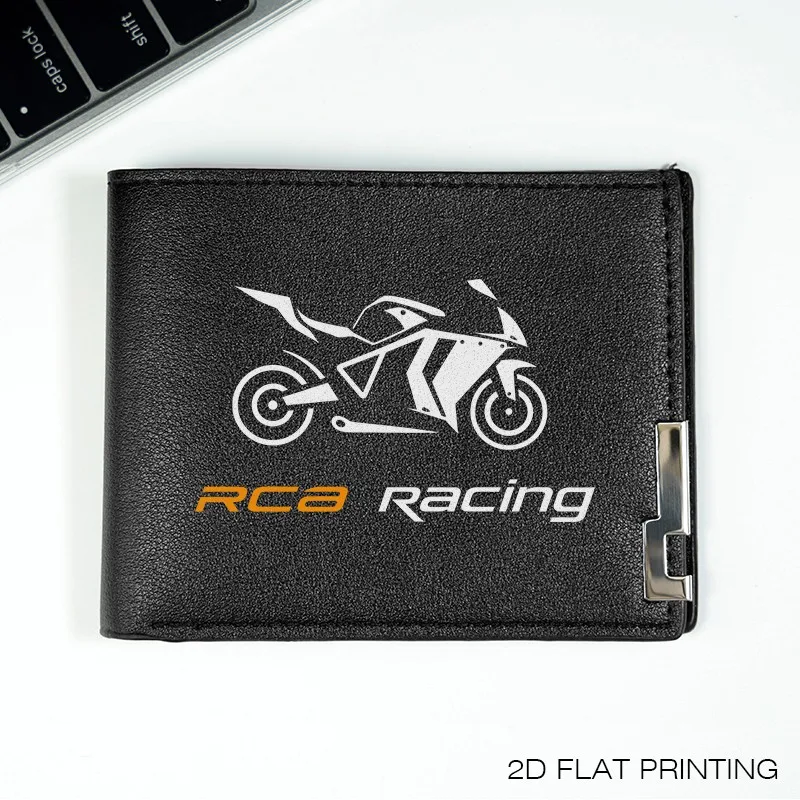 محفظة RCA RACING Motorcycle Logo PU بتصميم بسيط وخفيف الوزن ومتين على طراز الأعمال للرجال