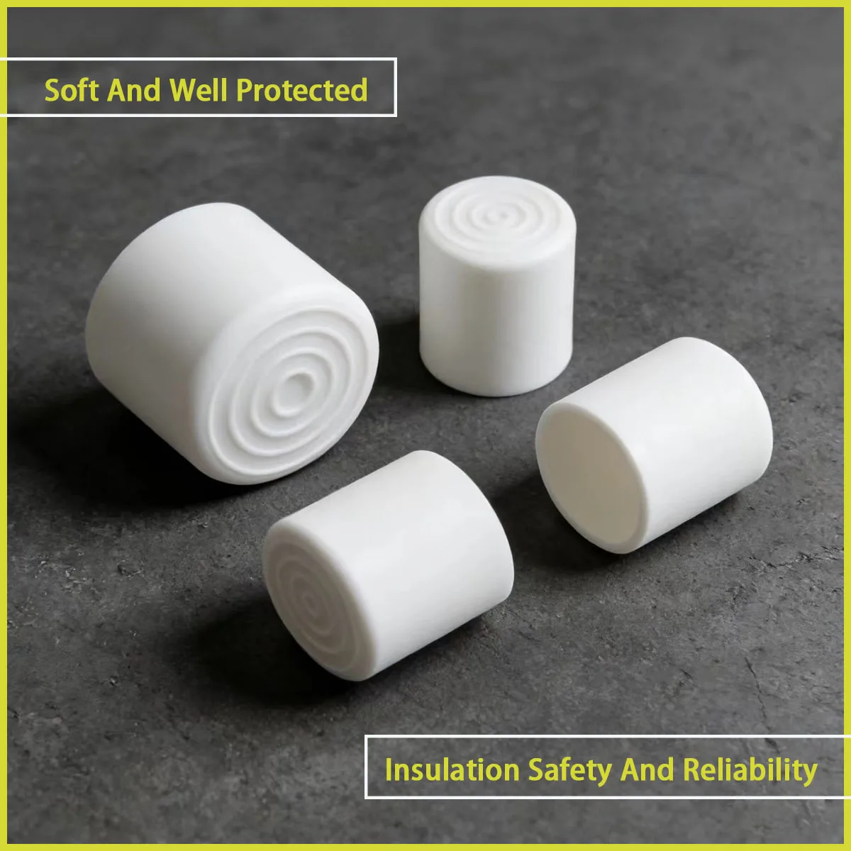A White PVC Soft Rubber Protective Cover with a Diameter of 10-50mm Is Used for Hardware Fittings, Cables, Furniture Feet, Etc image 2