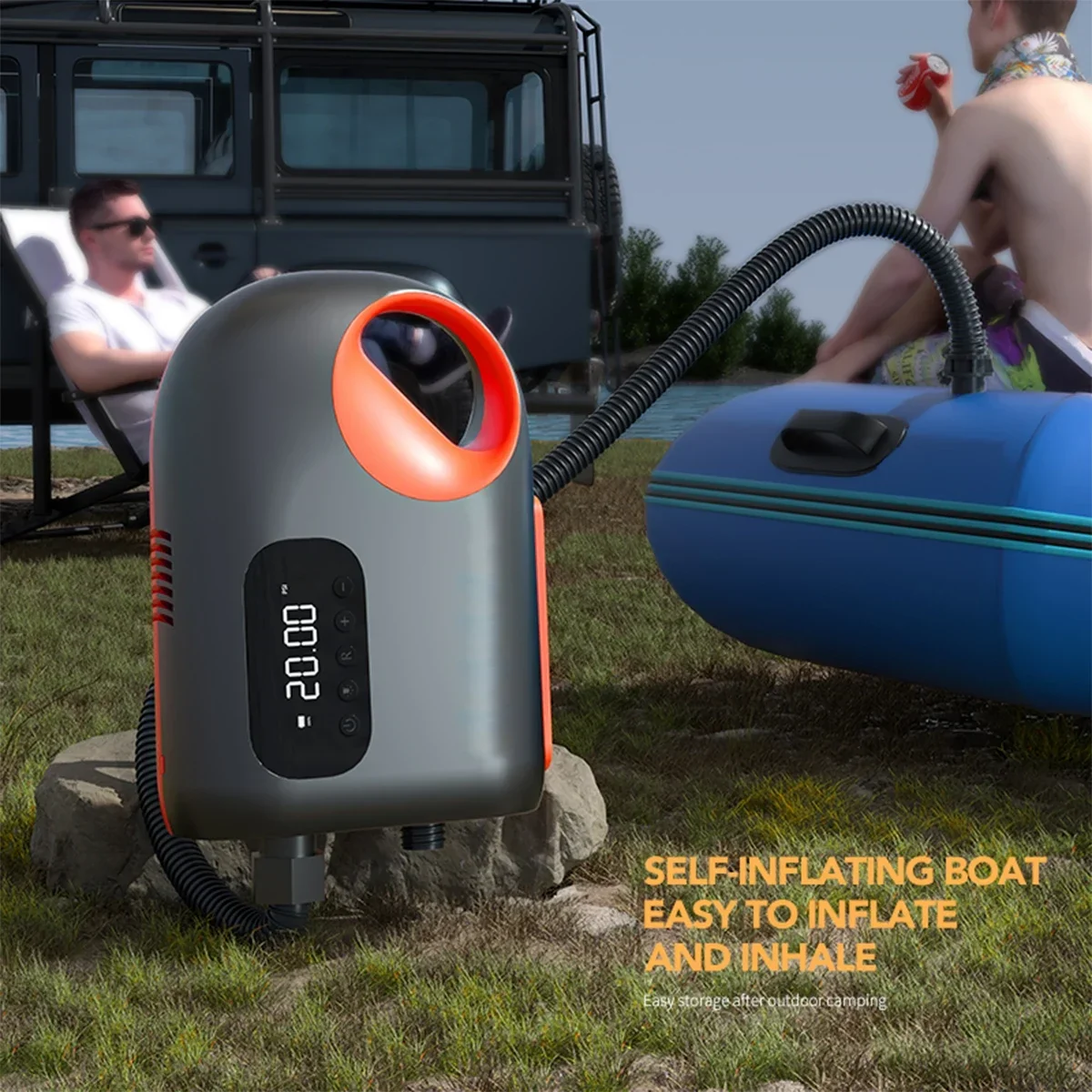 20Psi Dc نفخ السلكية مضخة هواء كهربائية عالية السرعة ضاغط للخارجية تصفح مجداف مجلس Airbed سوب قارب كاياك #5