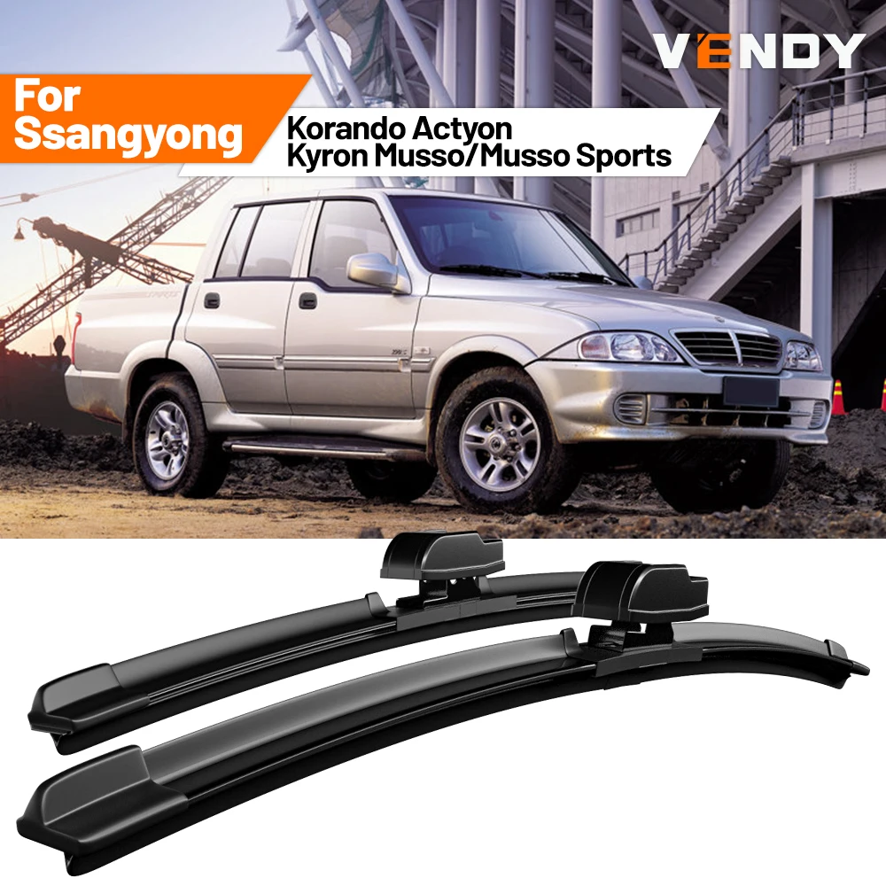 Escobillas de Goma para Limpiaparabrisas Delanteros para Ssangyong Korando Actyon Kyron Musso/Musso Sports, Accesorios para Automóviles
