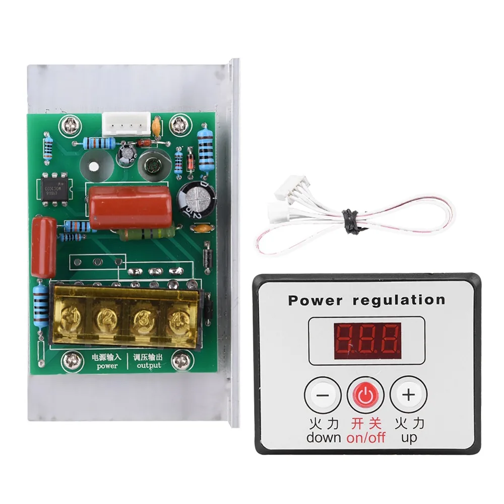 6000W SCR Digital Voltage Regulator AC 220V Digital Motor Speed Controller 0–100% Button Adjustment Dimmer Controlled Rectifier