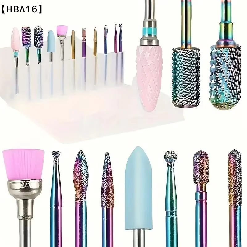 HBA16 Deel11 unids/caja juego de brocas de cerámica profesional para uñas lima de uñas eléctrica para manicura para uñas y cutículas de Gel acrílico