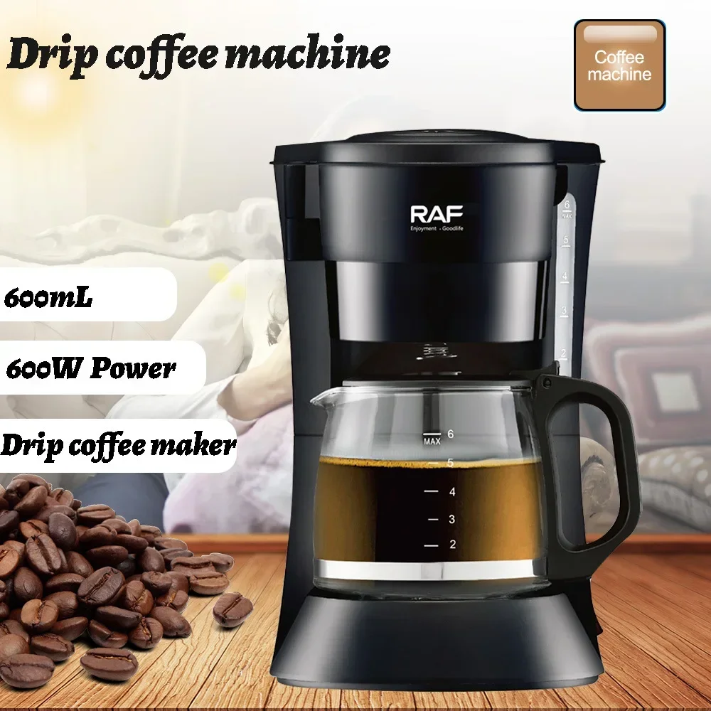 600ML Electric Coffee Machine American Drip, Semi-automatic Coffee Pot, Drip Milk Tea Machine Automatic Coffee Machine