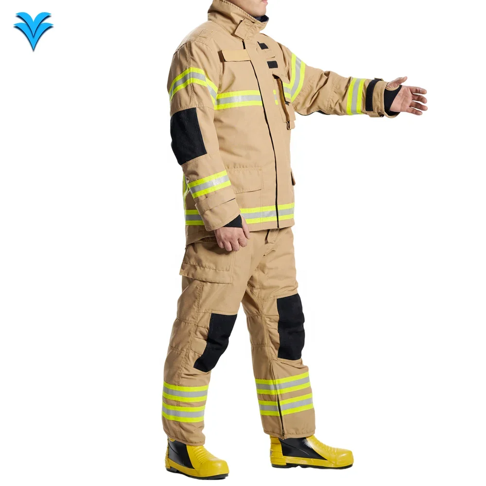 Hot Sale Protective Aramid Fighting Jacket EN 469 Bunker Turnout Gear NOMEX fire suit