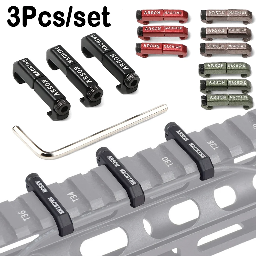 

3Pcs/Set Metal Rail Tactical Cable Clamp Quick Release Switch Clip Flashlight Holder Compatible with Tactical Gear Accessories