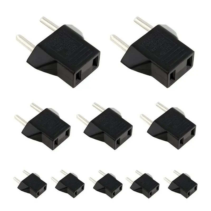 2026 New 5Pcs USA EU Power Plug Converter Portable Travel Adapter AC Charger Socket Connector For Household Outdoor Travel