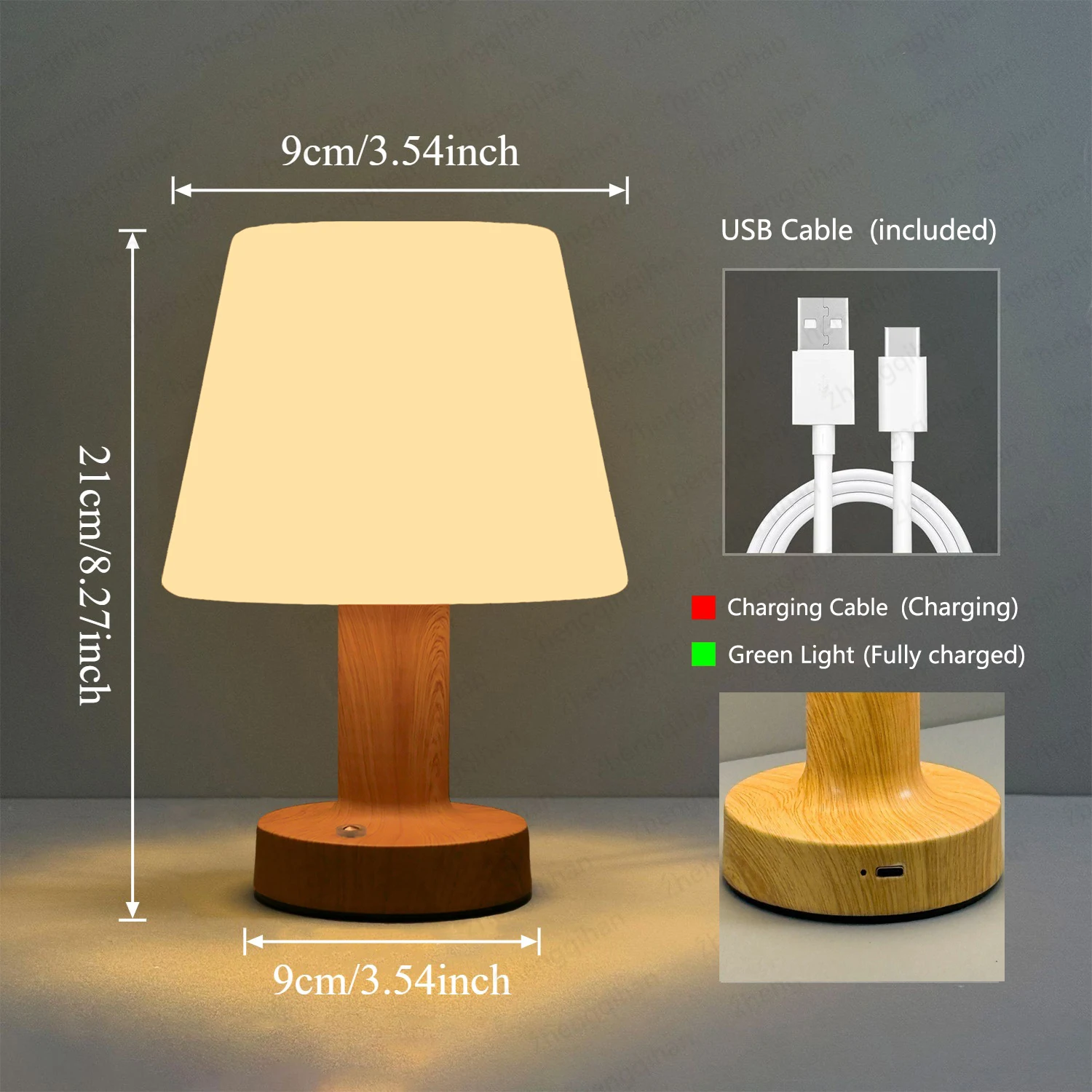 LED Table Lamp Touch Sensor Rechargeable Desktop Night Light Wireless Reading Lamp For Restaurant Hotel Bar Bedroom Decor Light