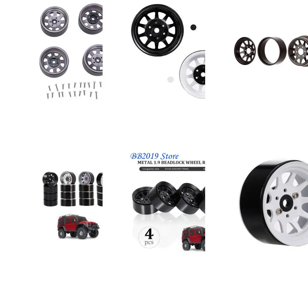 

Q0KB Metal Wheel Hub 1.9’’ Beadlock Wheel Hubs for 1/10 Remote Control Crawler SCX10 Four Wheel Drive Upgrade Accessories