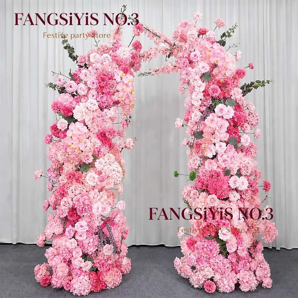 Wedding Arch Flower - قوس زفاف وردي مزين بالزهور، خلفية