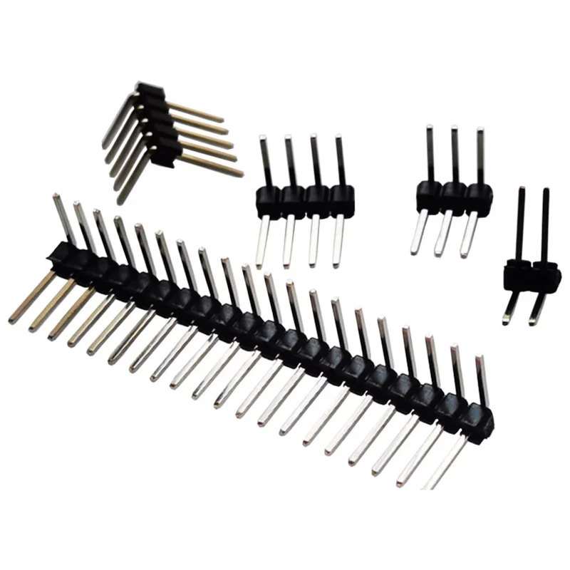 10Pcs R/A 2.54mm Single Row Right Angle Male Breakaway PCB Board Header Connector Pinheader 1*3/4/5/6/8/10/12/15/20/40 Pin