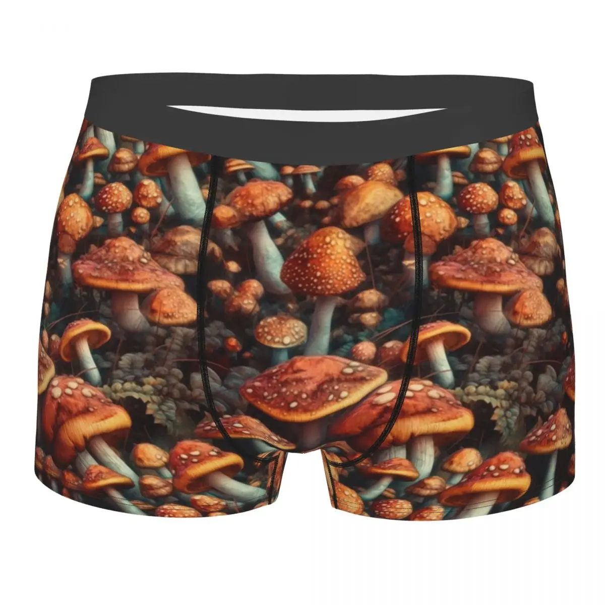 Male Fashion Wild Mushrooms Print Underwear Boxer Briefs Men Soft Shorts Panties Underpants