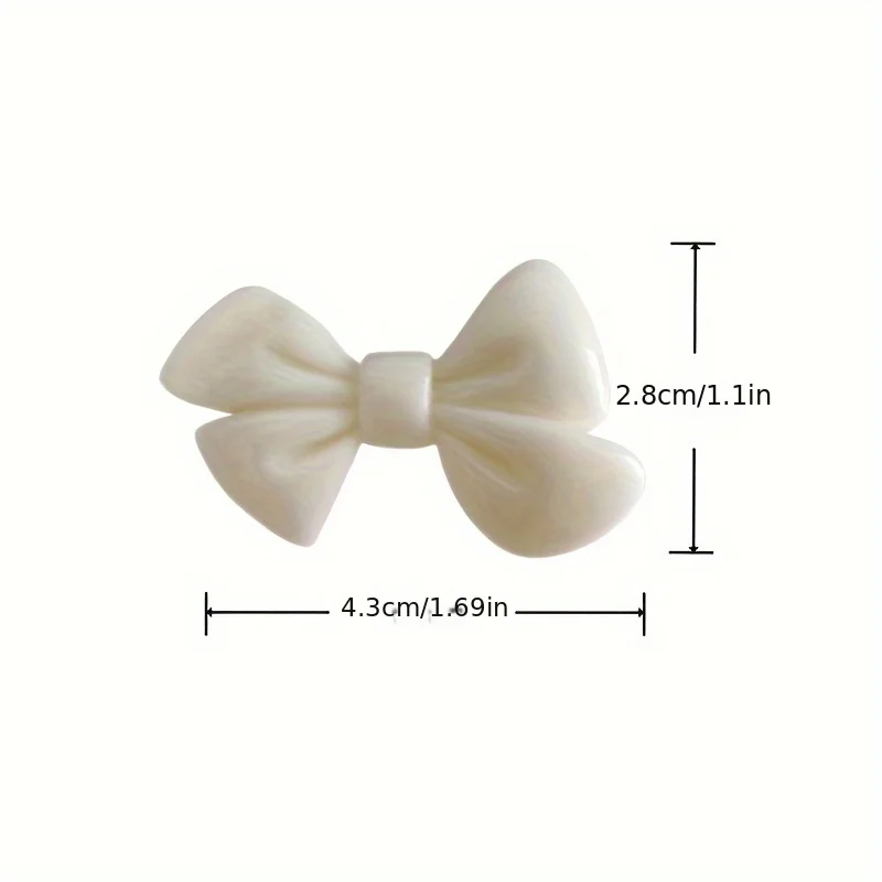 2pcs/set Cute New Bow Hair Clip Acrylic Side Pin Plain Color Barrettes Women Hair Accessories