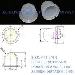 Sensor infrarrojo de 10 piezas, lente piroeléctrica de cuerpo, 8308-4, mini Fresnel blanco