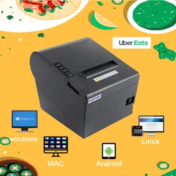 Ubereat-impresora de recibos Doordash Skip Dish, 80mm, WIFI, Bluetooth, cortador automático, POS, para restaurante