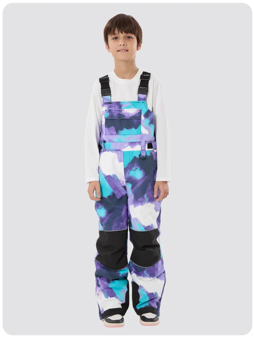 Gsou Snow 2025 سروال مريلة تزلج للأطفال مقاوم للماء ومضاد للرياح معزول للثلج مع أشرطة قابلة للتعديل للبنين والبنات #2