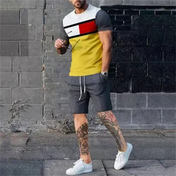 Men T Shirt Sets Luxury Fashion Tracksuit Shorts 2 Piece Suit Casual Summer Oversized Man Clothing Beach Short Sleeve Streetwear