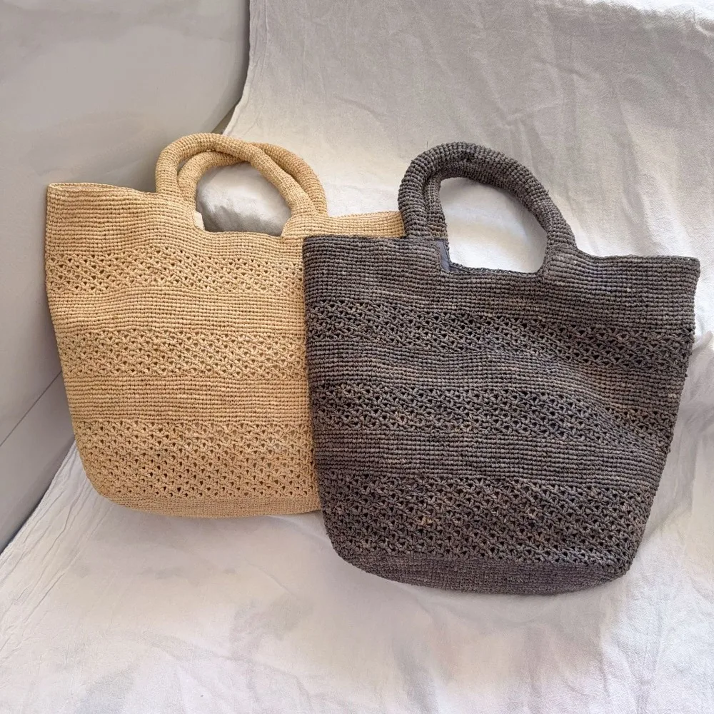 Summer Bag Raffia Handmade Hook Handbag Women's Shoulder Texture Unique Fashion Simple Rend Seaside Vacation Straw Advanced