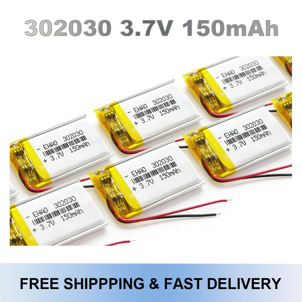 

302030 032030 3.7V 150mAh Rechargeable Li-Po Battery For GPS Bluetooth Speaker Headset MP3 Camera