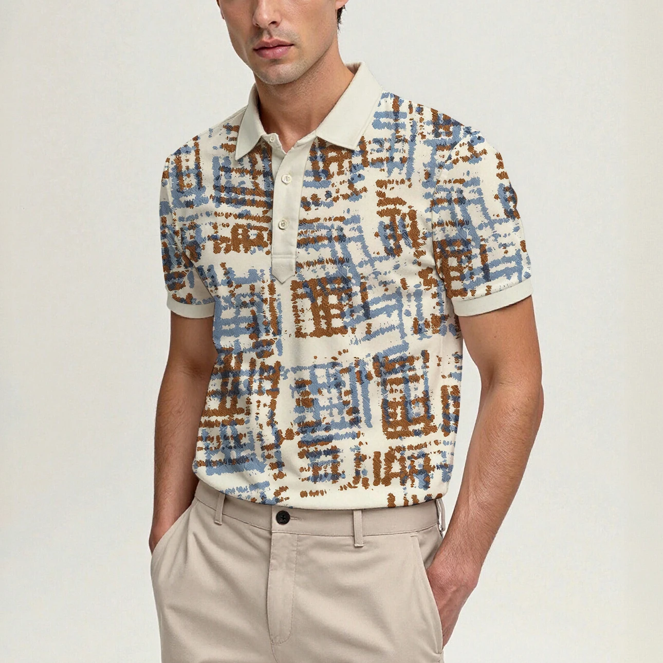 POLO-Shirt für Herren, neue Sommer-Herren-Kurzarm-Reversoberteile mit drei Knöpfen, lässige Business-Mode, All-Match, täglicher Stoff, weich