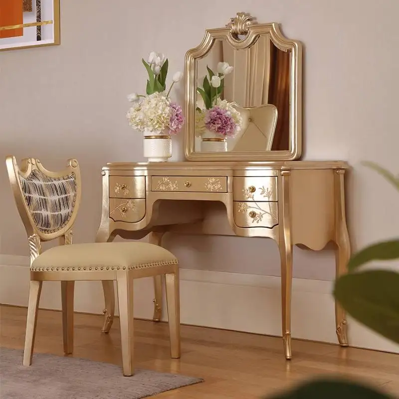 

Natural Nordic Vanity Table Dest French Glossy Corner Cheap Vanity Desk Small Mirror Saving Makeup Tafel Furnitures For Bedroom