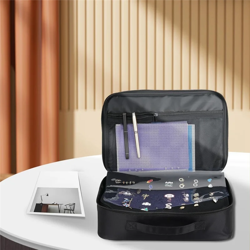 

AT02-Enamel Pin Display Bag Pin Transaction Book, 12 Page Collectible Pins Board Storage Organization Box Suitable For Sizes