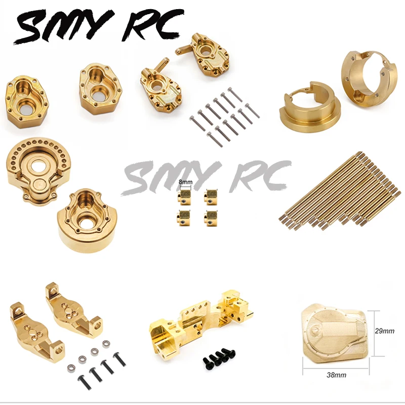 

Trx4 Trx6 Brass Steering Group Knuckle C Hub Hexagon Cover Counter Weight Axle Housing for 1/10 RC Car Cwawler Trx-4 Trx-6