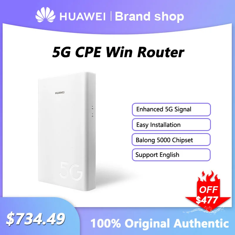 Разблокированный маршрутизатор Huawei 5G CPE Win, внешний ретранслятор Wi-Fi, усилитель сигнала сети NSA с разъемом для Sim-карты