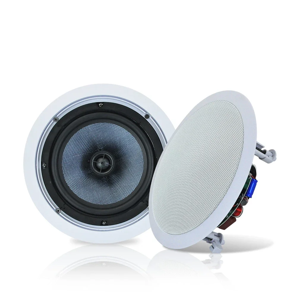 Powerful 50W Ceiling Speaker HiFi Stereo 8inch Coaxial Wall-mounted Loudspeaker Home Theater Sound System Public Broadcast Horn