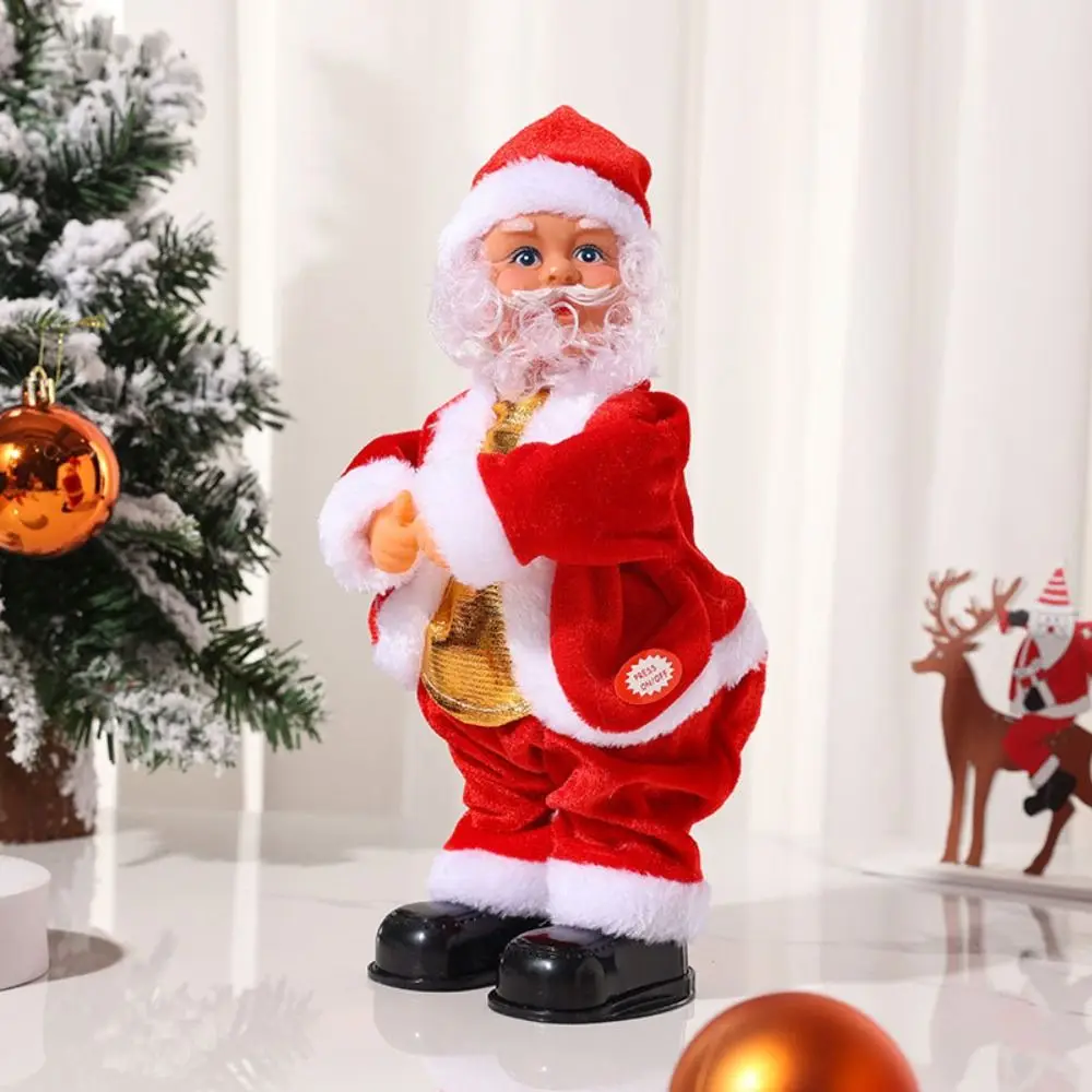 Funny Standing Santa Claus Decorations Electric with Music Xmas Tree Ornament Santa Claus Twerking Figurine Gifts