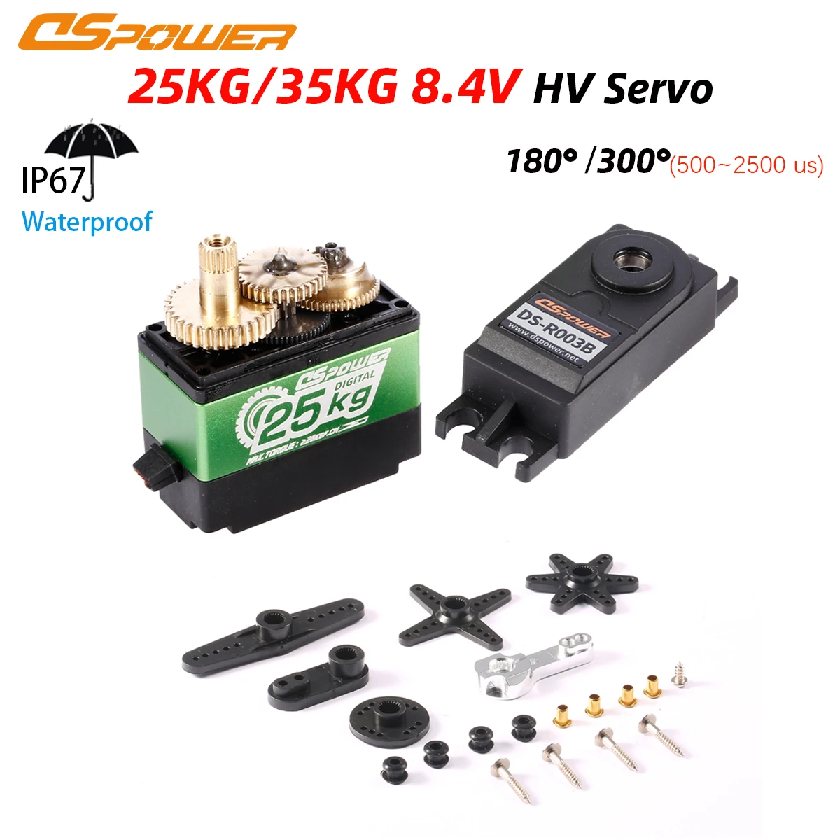 

DSpower 25KG 35KG 8.4v HV Digital Servo Metal Gear Waterproof Servo for 1/8 1/10 TRX4 TRX6 scx10 arrma 104001 slash maxx RC Car