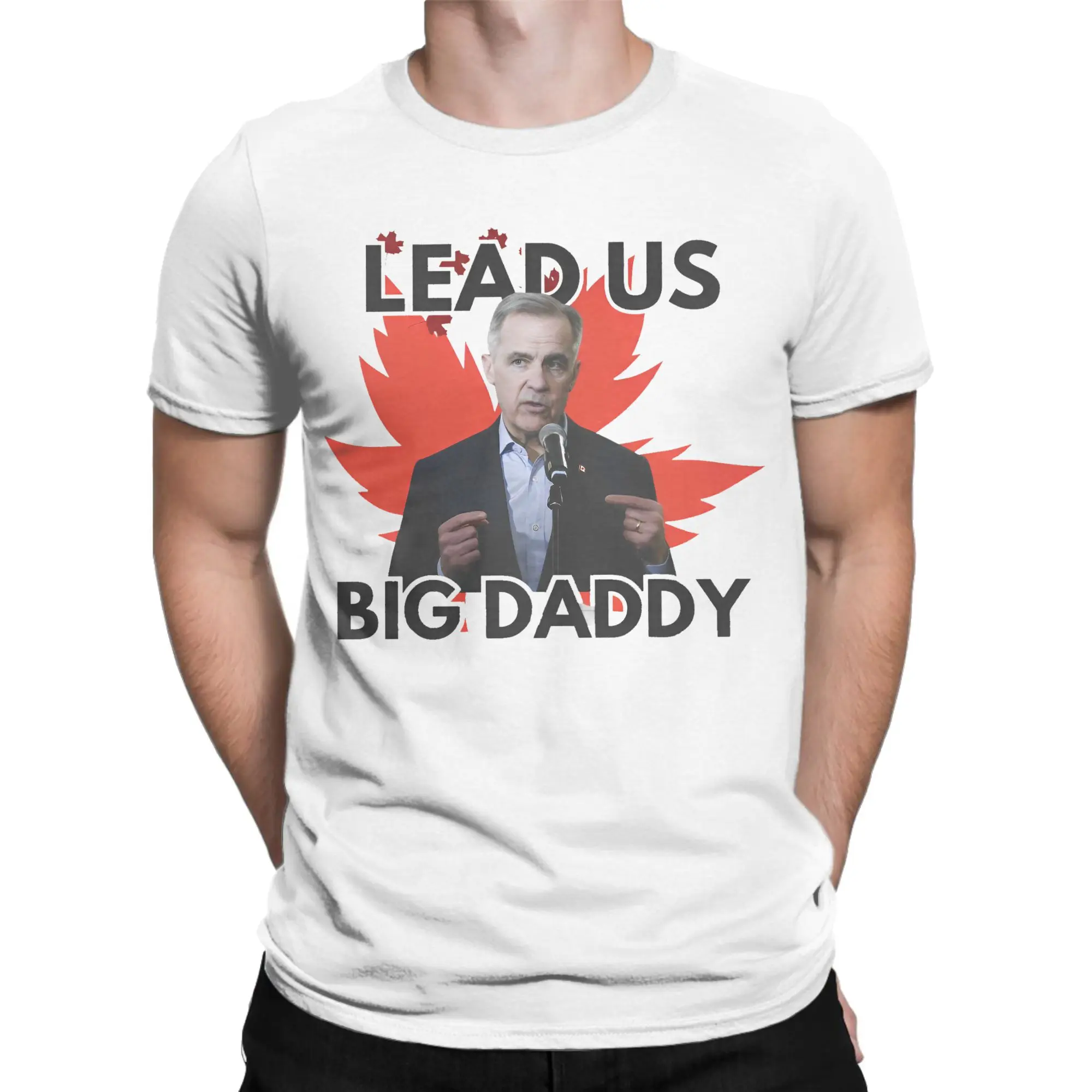 Men's T-Shirt Mark Carney Lead Us Big Daddy Creative Pure Cotton Tee Elbows Up Voted T Shirts Round Collar merchandise 4XL 5XL